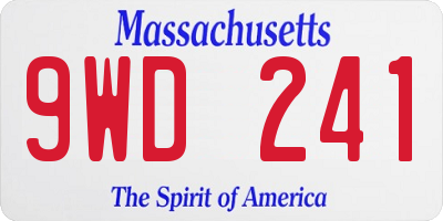 MA license plate 9WD241