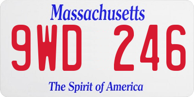 MA license plate 9WD246