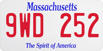 MA license plate 9WD252