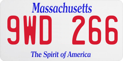 MA license plate 9WD266