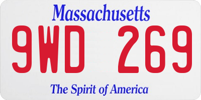 MA license plate 9WD269