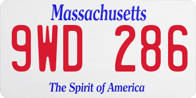 MA license plate 9WD286