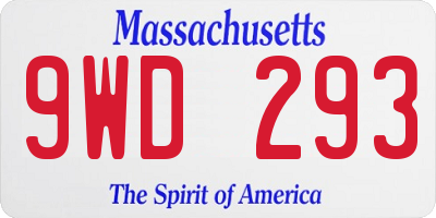 MA license plate 9WD293