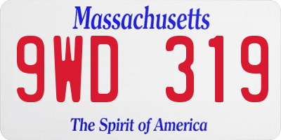 MA license plate 9WD319