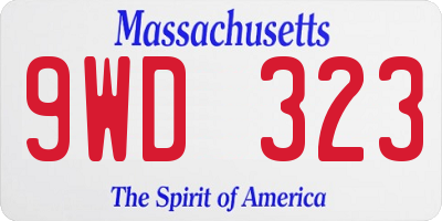 MA license plate 9WD323