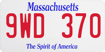 MA license plate 9WD370