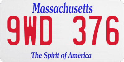 MA license plate 9WD376