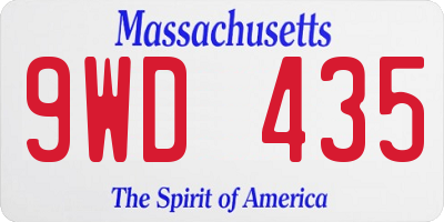 MA license plate 9WD435