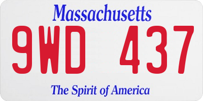 MA license plate 9WD437