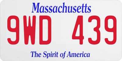 MA license plate 9WD439
