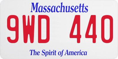 MA license plate 9WD440