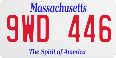 MA license plate 9WD446