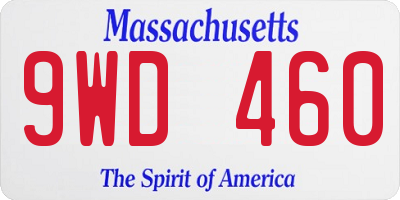 MA license plate 9WD460