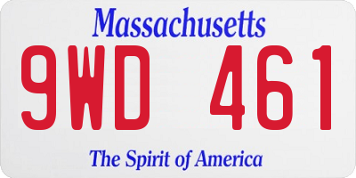 MA license plate 9WD461