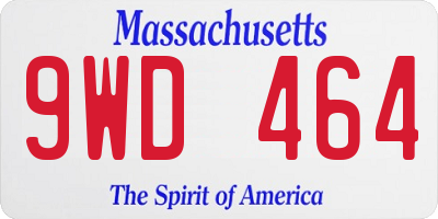 MA license plate 9WD464