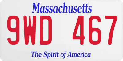 MA license plate 9WD467