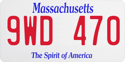 MA license plate 9WD470