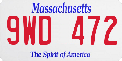 MA license plate 9WD472