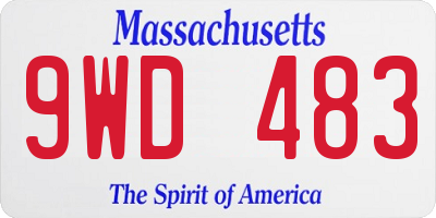 MA license plate 9WD483