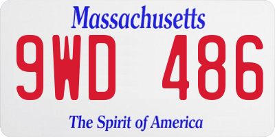 MA license plate 9WD486