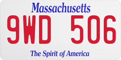 MA license plate 9WD506