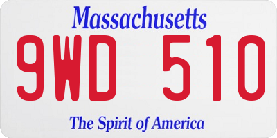 MA license plate 9WD510