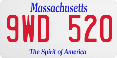 MA license plate 9WD520