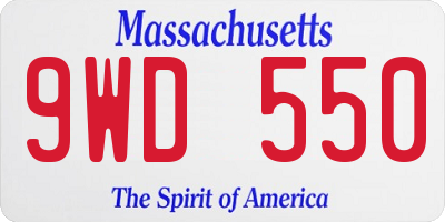 MA license plate 9WD550