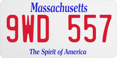 MA license plate 9WD557