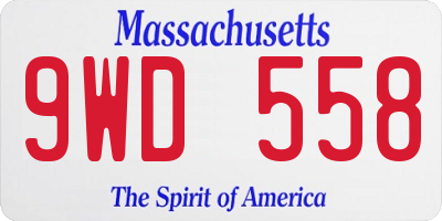 MA license plate 9WD558