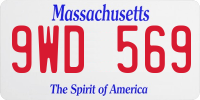 MA license plate 9WD569