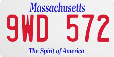 MA license plate 9WD572