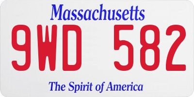 MA license plate 9WD582