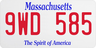 MA license plate 9WD585