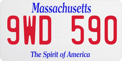 MA license plate 9WD590
