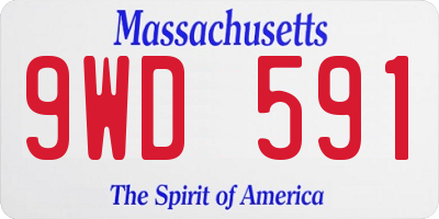 MA license plate 9WD591