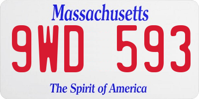 MA license plate 9WD593