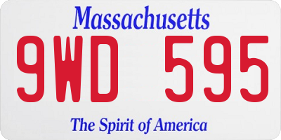 MA license plate 9WD595