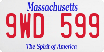 MA license plate 9WD599