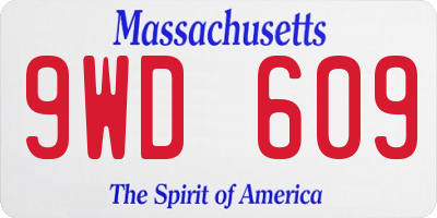 MA license plate 9WD609