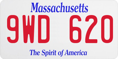 MA license plate 9WD620