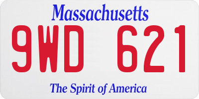 MA license plate 9WD621