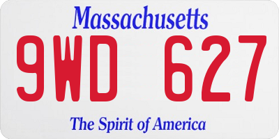 MA license plate 9WD627