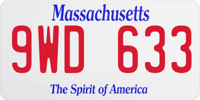 MA license plate 9WD633