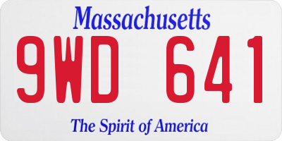 MA license plate 9WD641