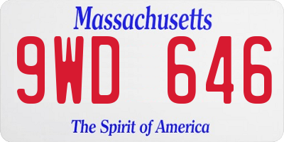 MA license plate 9WD646