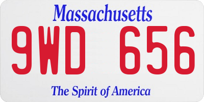 MA license plate 9WD656