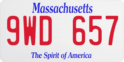 MA license plate 9WD657