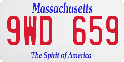 MA license plate 9WD659