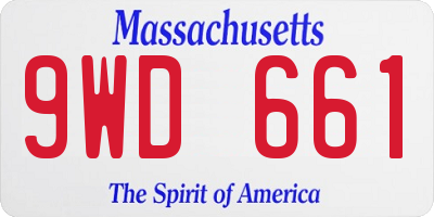 MA license plate 9WD661